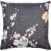Clayre & Eef Kussenhoes 50x50 cm Grijs Beige Polyester Bloemen