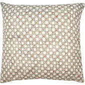 Clayre & Eef Kussenhoes 50x50 cm Groen Beige Polyester Bloemen