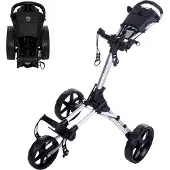 Fastfold Square 3 Wheel Trolley zilver black