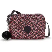 Kipling Schoudertas 'Abanu' pink / zwart / wit