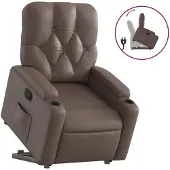 vidaXL Sta-op-fauteuil verstelbaar kunstleer bruin