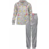 Irresistible Dames Huispak - Fleece - Bolletjes - Grijs - Maat M