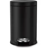 Simplehuman Prullenbak Rond 4,5 L - Zwart - RVS