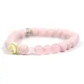 Heaven Eleven KIDS - meisjes - armband - edelsteen - hout - rozequartz - 6mm - 14cm