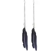 Behave - Oorbellen - Oorhangers met zwarte veren