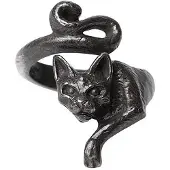 Alchemy Gothic - Gothic Ring - Le Chat Noir Ring - voor Vrouwen - zwart - Maat XXS-XS