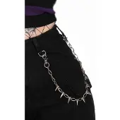 Banned - Spiked Sleutel-/broekketting - Zilverkleurig