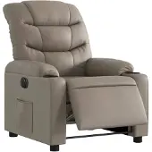 vidaXL Fauteuil verstelbaar elektrisch kunstleer cappuccinokleurig