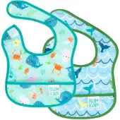 BUMKINS - Starter Bib | Baby Slab (2 stuks) - Ocean Life & Whale Tail (3-9 maanden)