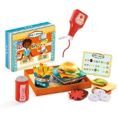 Djeco Speelgoed - Hout - Burgermenu - - OneSize - Speelgoedeten
