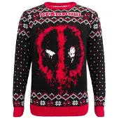 Deadpool - Marvel Christmas jumper - - Spray - S tot M - voor Mannen - zwart-rood-wit - Maat M