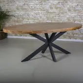 Gister&Vandaag Eettafel mangohout ovaal met onderstel 200x100cm