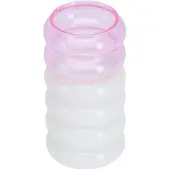 Design Letters Bubble Vaas & Kaarshouder 2-in-1 Roze - Kaarshouders Borosilicaatglas Pink - 10108004PINMILKWHI