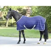 BUSSE Transport Vliegendeken Stripe Plus - Silver (Navy) - 145 cm