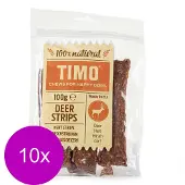 Timo Strips 100 g - Hondensnacks - 10 x Hert