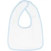 The One Towelling Baby Slab - Klittenband sluiting - Slabbetje - 100% Katoen - 26 x 37 cm - Wit/Blauw