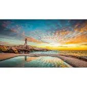 Karo-art Afbeelding op acrylglas - Peggy's cove vuurtoren zonsondergang