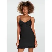 DKaren Laloni - zwarte slipdress - viscose met kant XXL