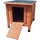 Flamingo Konijnenhok – Cosy Classic – naturel – 42x50x43 cm – houten slaaphok voor konijnen en knaagdieren – met rubberen voetjes – bouwpakket – indoor huisje