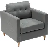 Hioshop Marino fauteuil stof grijs.