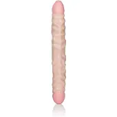 Calexotics Geaderde Dubbele Dildo - beige