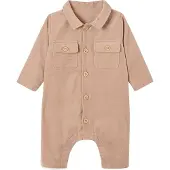 Vertbaudet Ribfluwellen salopette voor baby's beige