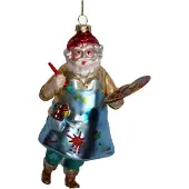 HD Collection Ornament kerstbal Schilder Glas Multi 13.3 cm