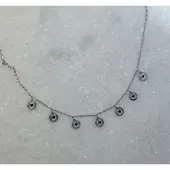 Yehwang hartjes ketting coins zilver - bedels met hart - necklace with charms - kleur zilver - Stainless steel - cadeau idee