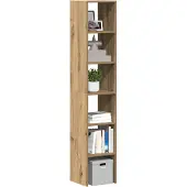 vidaXL - Boekenkasten - 2 - st - 30x30x80 - cm - bewerkt - hout - artisanaal - eiken