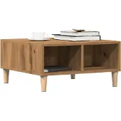 vidaXL Salontafel 60x60x30 cm bewerkt hout artisanaal eiken