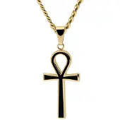 Lucleon Goudkleurige Ketting met Ankh-hanger