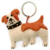 BeYoona Sleutelhanger/Tashanger vilten hond - Bulldog 8cm