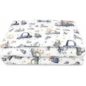 Zavelo Dekbedset met Print Cars Blauw 135x100 cm + Kussen 40x60 cm