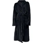 Eleganzzz Teddy Rib Fleece Badjas - black - S