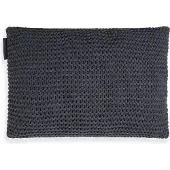 Knit Factory Vinz Sierkussen - Rechthoekig kussen - Kussen woonkamer - Bank kussen - Decoratie kussen - Antraciet - 60x40 cm - Kussenhoes inclusief kussenvulling