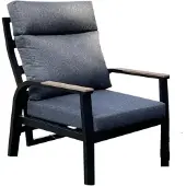 AVH-Collectie Kota lounge tuinstoel verstelbaar antraciet aluminium