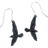 Alchemy Gothic - Gothic Oorbel - Black Raven - voor Vrouwen - zwart - Maat Standard