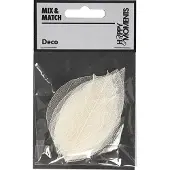 Packlinq Skeleton leaves , L: 6-8 cm, wit, 20 stuk/ 1 doos