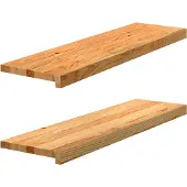 vidaXL Vensterbanken 2 st 90x30x2 cm massief eikenhout lichtbruin