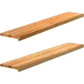vidaXL Vensterbanken 2 st 140x30x2 cm massief eikenhout lichtbruin