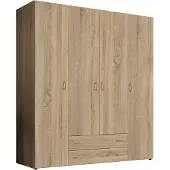 Schlafkontor Pol Power Base kledingkast houtmateriaal decoratief folie 4 deuren 160x177x52 cm