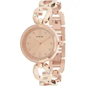 GUESS Analoog horloge rose-goud / zwart / transparant