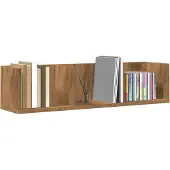 vidaXL CD-wandschap 75x18x18 cm bewerkt hout artisanaal eikenkleurig