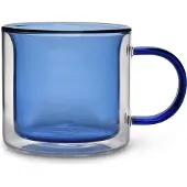 Ona theemok (270ml) dubbelwandig blauw Liv (set van 2)