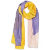 Noolur Sjaal blauw / geel / lichtroze