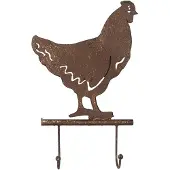 Clayre & Eef Wandkapstok Kip 21x5x33 cm Bruin Metaal Bruin