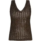 Faina Gebreide top goud / zwart