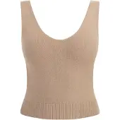 Faina Gebreide top donkerbeige