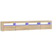 vidaXL Tv-meubel met LED-verlichting 240x35x40 cm sonoma eikenkleurig