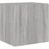 DKD Home Decor Tv-wandmeubel met LED-verlichting 40,5x35x40 cm grijs sonoma